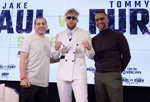 From left to right: Stephen Espinoza, Jake Paul, and Nakisa Bidarian