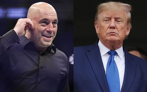 Joe Rogan (left) and Donald Trump (right)