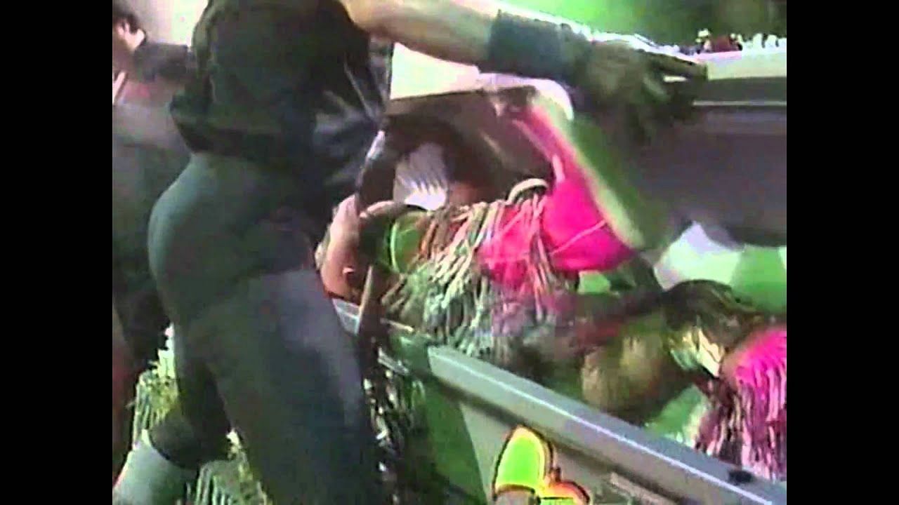 The Undertaker locks the Ultimate Warrior in a casket