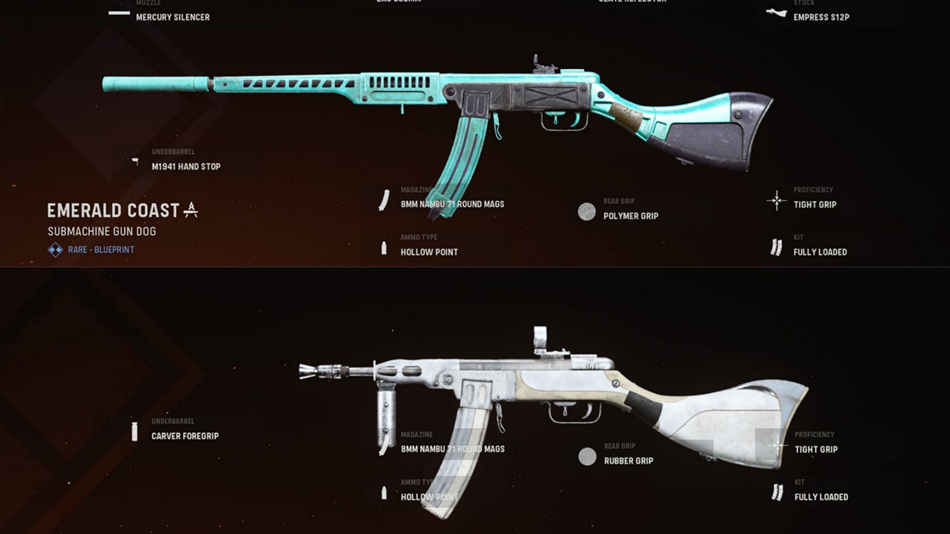 The PPSH-41 weapon blueprints available in-game (Image via Activision)