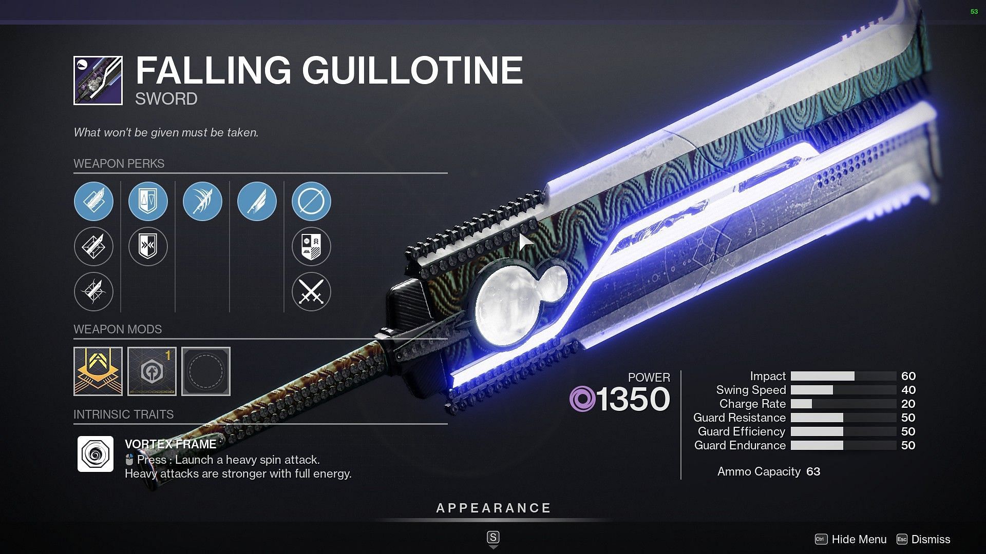 Falling Guillotine Sword (Image via Destiny 2)