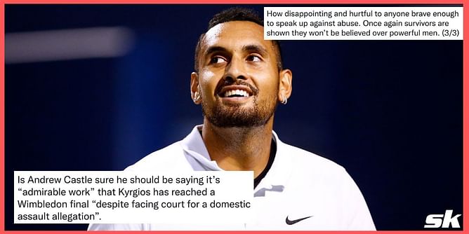 "How disappointing and hurtful to anyone brave enough to speak up against abuse" - Tennis fans react to BBC commentator Andrew Castle praising Nick Kyrgios on-air