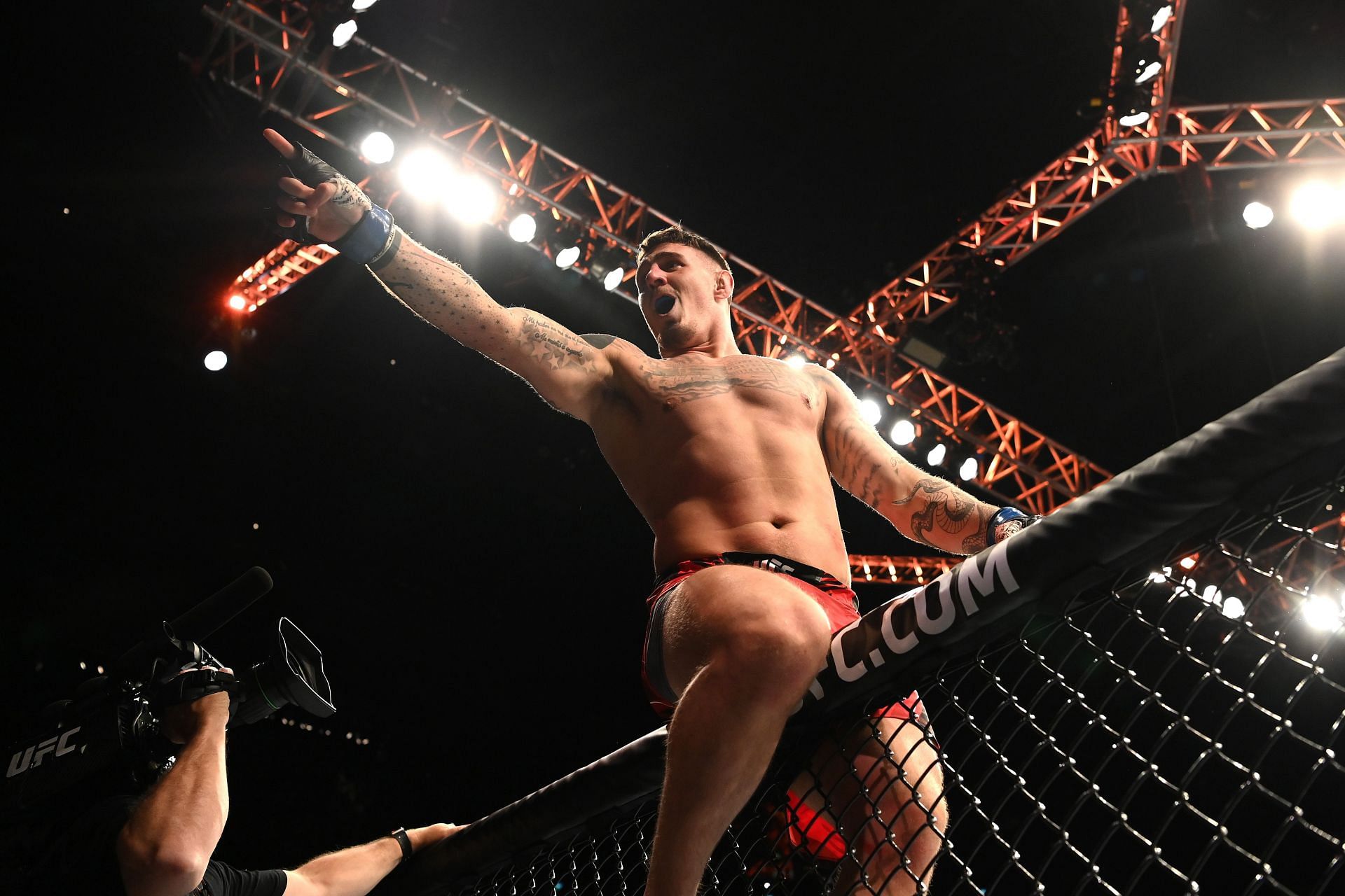 Tom Aspinall after winning at UFC Fight Night: Volkov vs. Aspinall [Image via Getty]