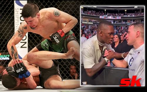 Kai Kara-France suffered a third-round TKO loss against Brandon Moreno at UFC 277 [left image via Getty; right image via @espnmma on Twitter]