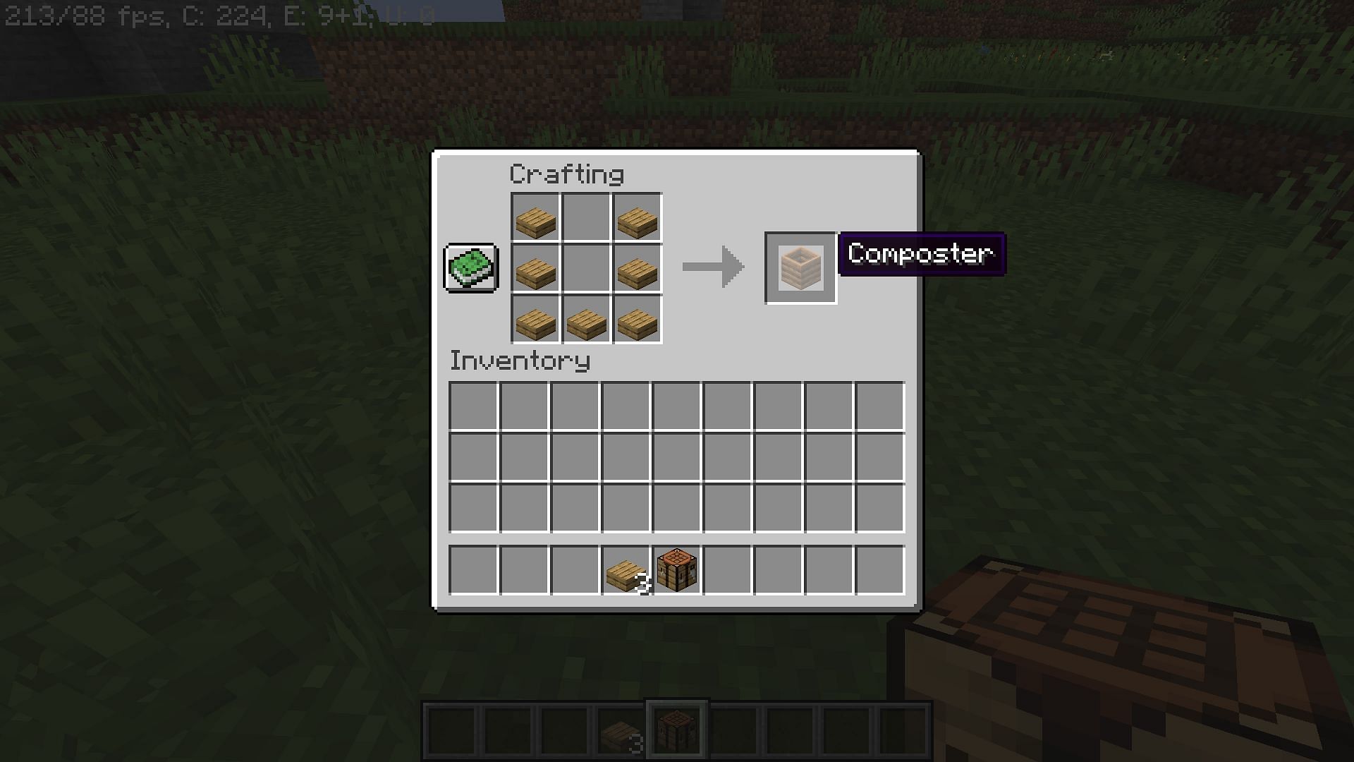Composter crafting recipe (Image via Minecraft 1.19 update)