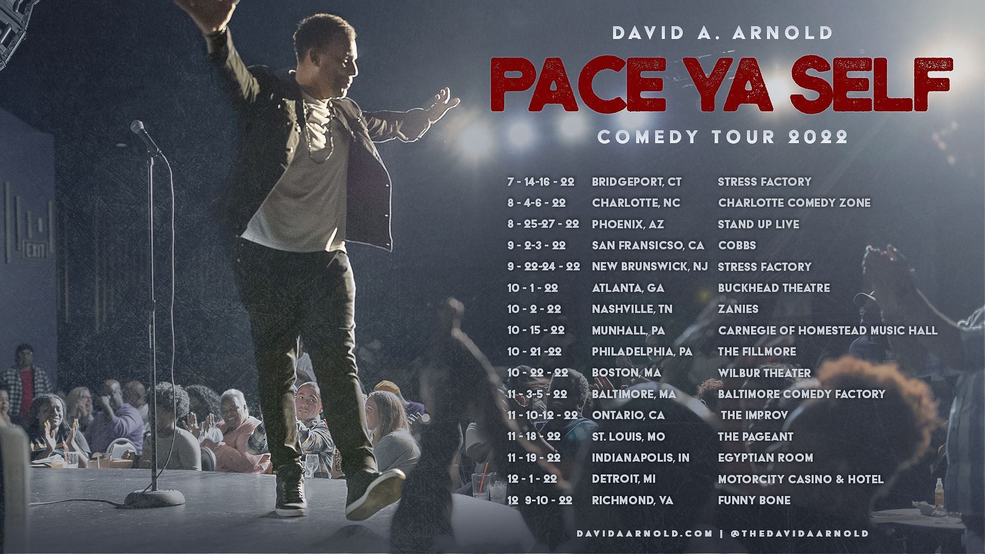 Poster for Arnold&#039;s new tour (Image via davidaarnold.com)