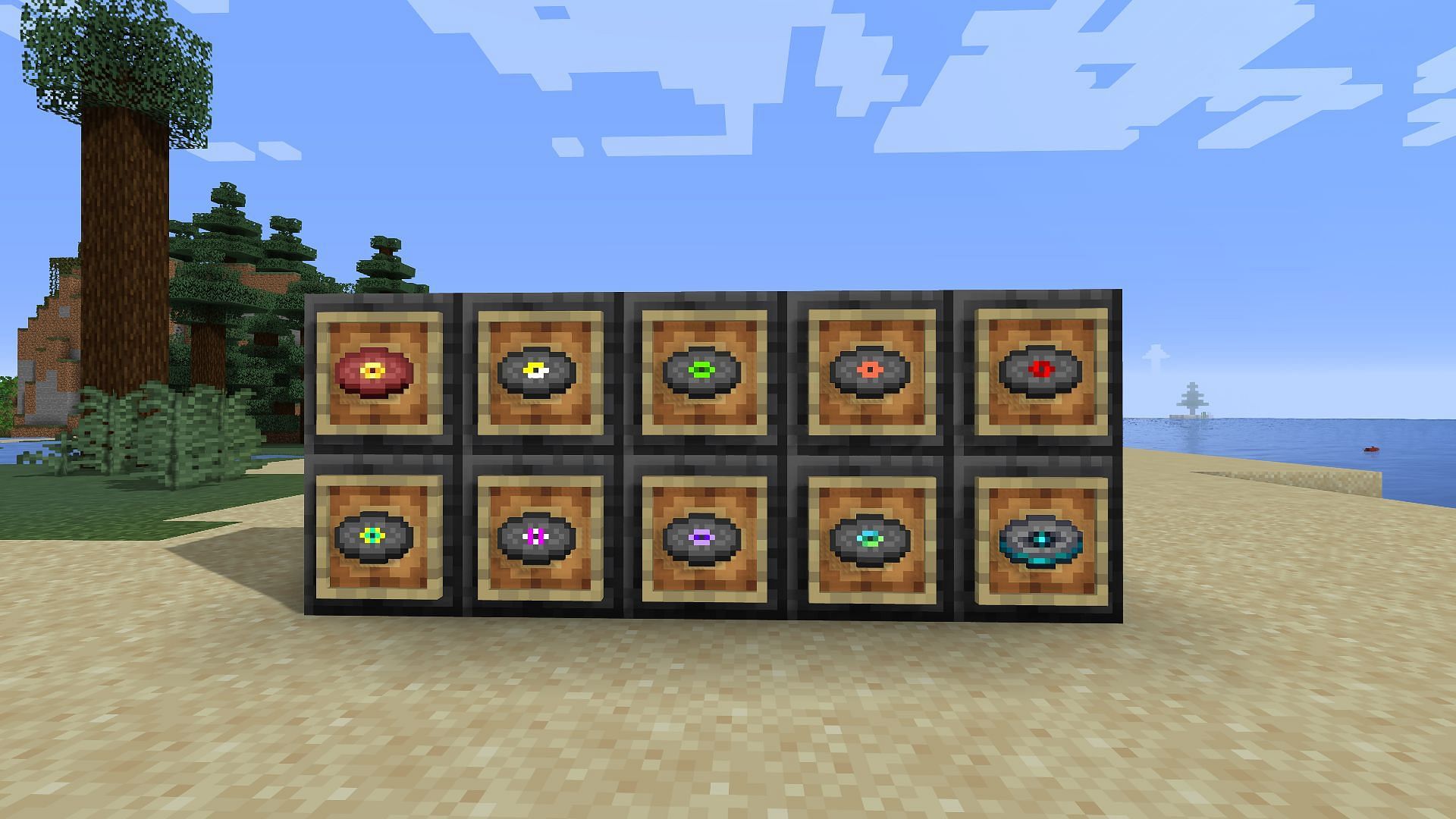 All of the game&rsquo;s music discs (Image via Minecraft)