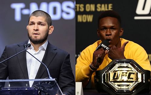 Khabib Nurmagomedov (left), Israel Adesanya (right)