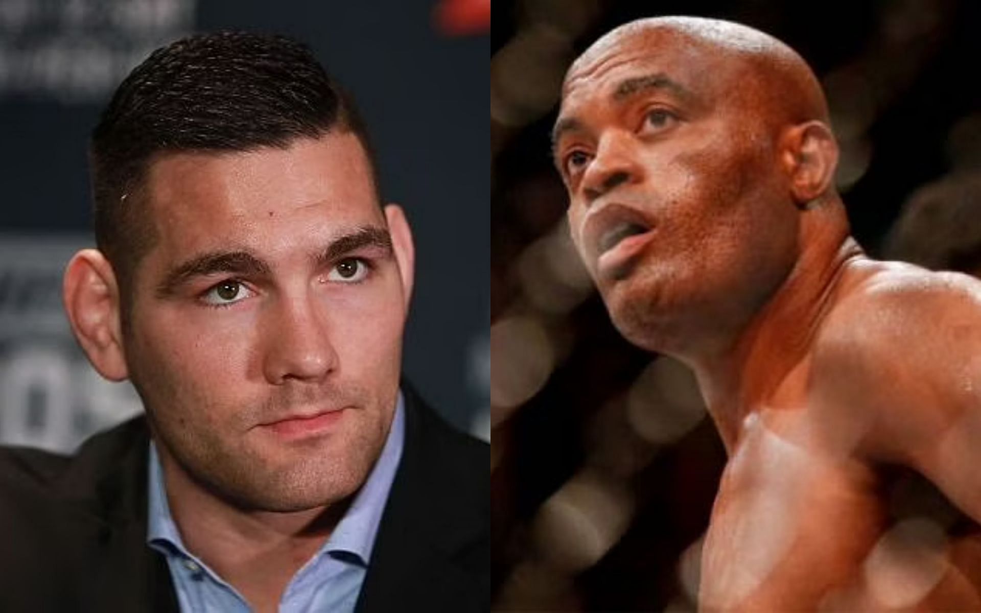 Chris Weidman (left); Anderson Silva (right)