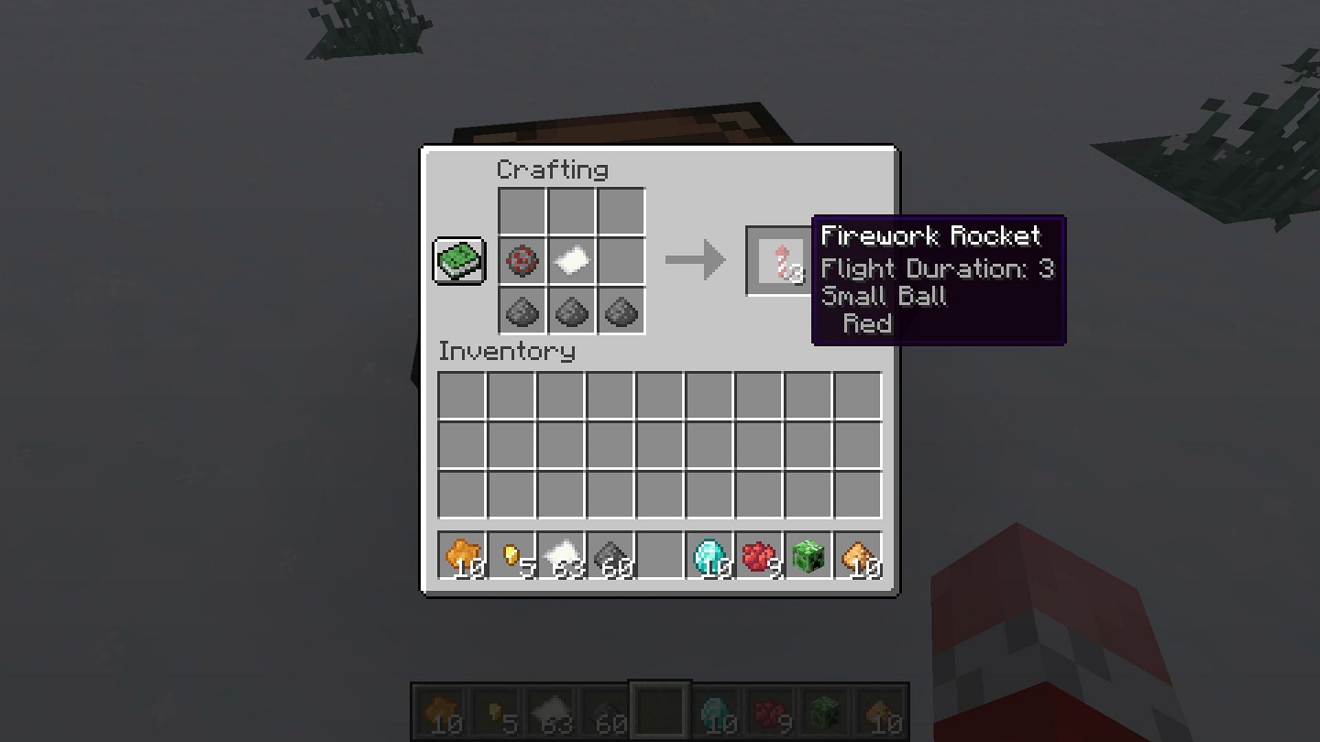 Firework stars must be crafted and combined with gunpowder and paper to create special rockets (Image via Minecraft 1.19)