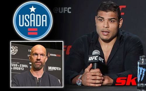 Jeff Novitzky and Paulo Costa. [Images courtesy: USADA logo from usada.org, Jeff Novitzky from YouTube ESPN MMA, and Paulo Costa from YouTube TheMacLife]