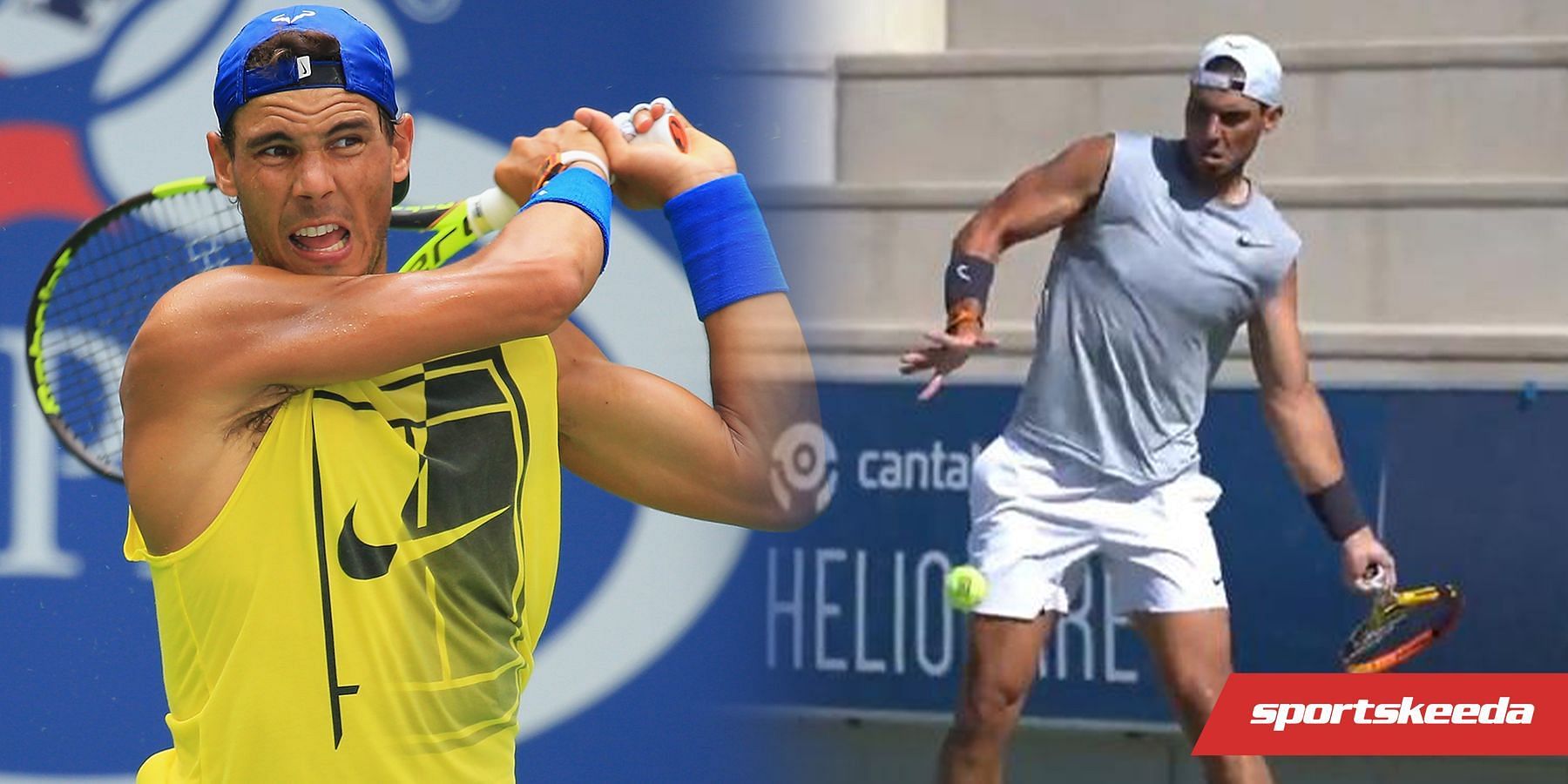 Rafael Nadal was seen practicing in Mallorca.