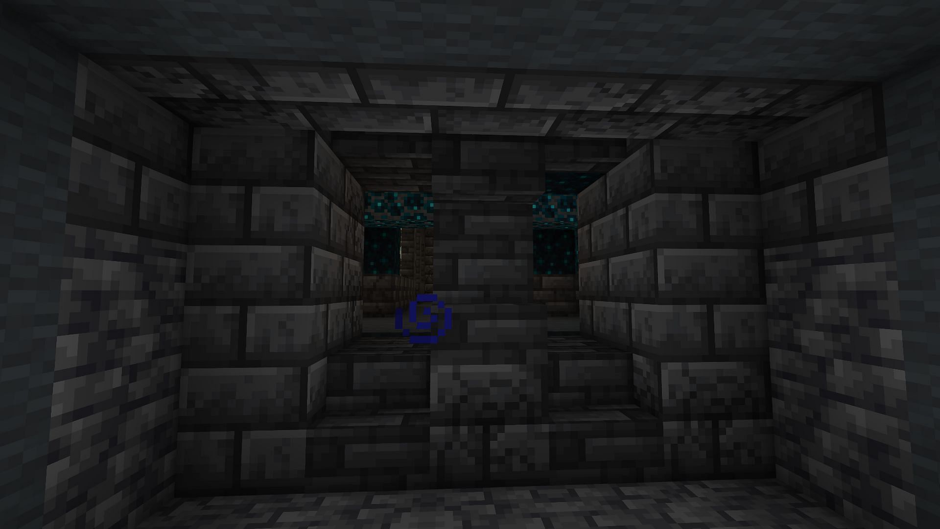 Where the secret doors can be found, though they are open in this example (Image via Minecraft)