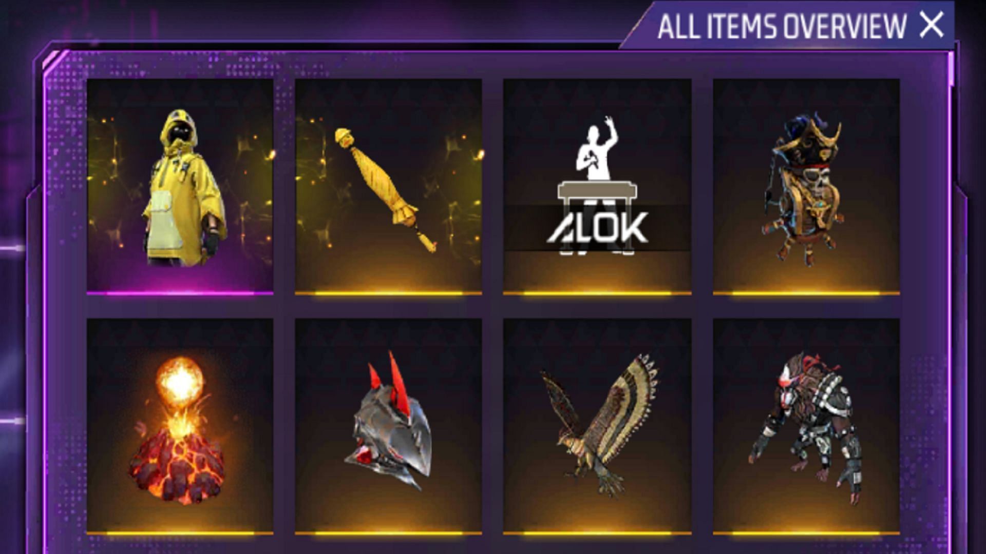 A long list of items is up for grabs (Image via Garena)