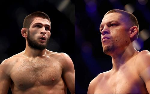 Khabib Nurmagomedov (left), Nate Diaz (right)