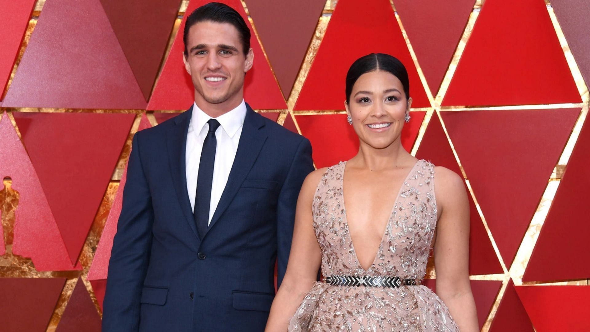 Gina Rodriguez and Joe LoCicero first met each other in 2016 on the set of Jane the Virgin. (Image via Kevork Djansezian/Getty)