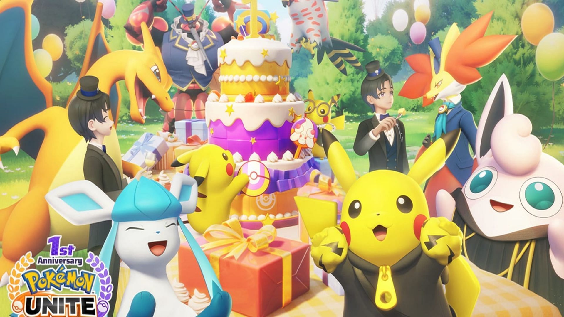 Official imagery for the 1-Year Anniversary event for Pokemon Unite (Image via The Pokemon Company)