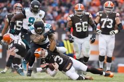 WATCH: Hilarious video of Browns QB getting engulfed by American flag leaves fans in splits