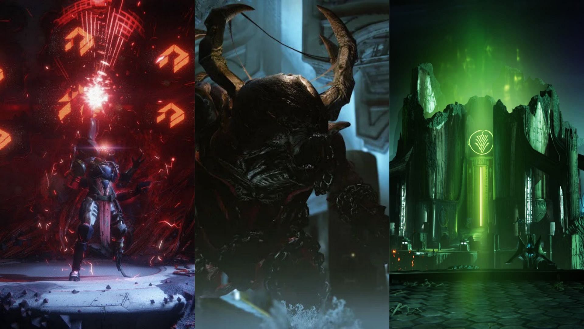 Wrath of the Machine, King&#039;s Fall, and Crota&#039;s end from Destiny 1 (Image via Bungie)