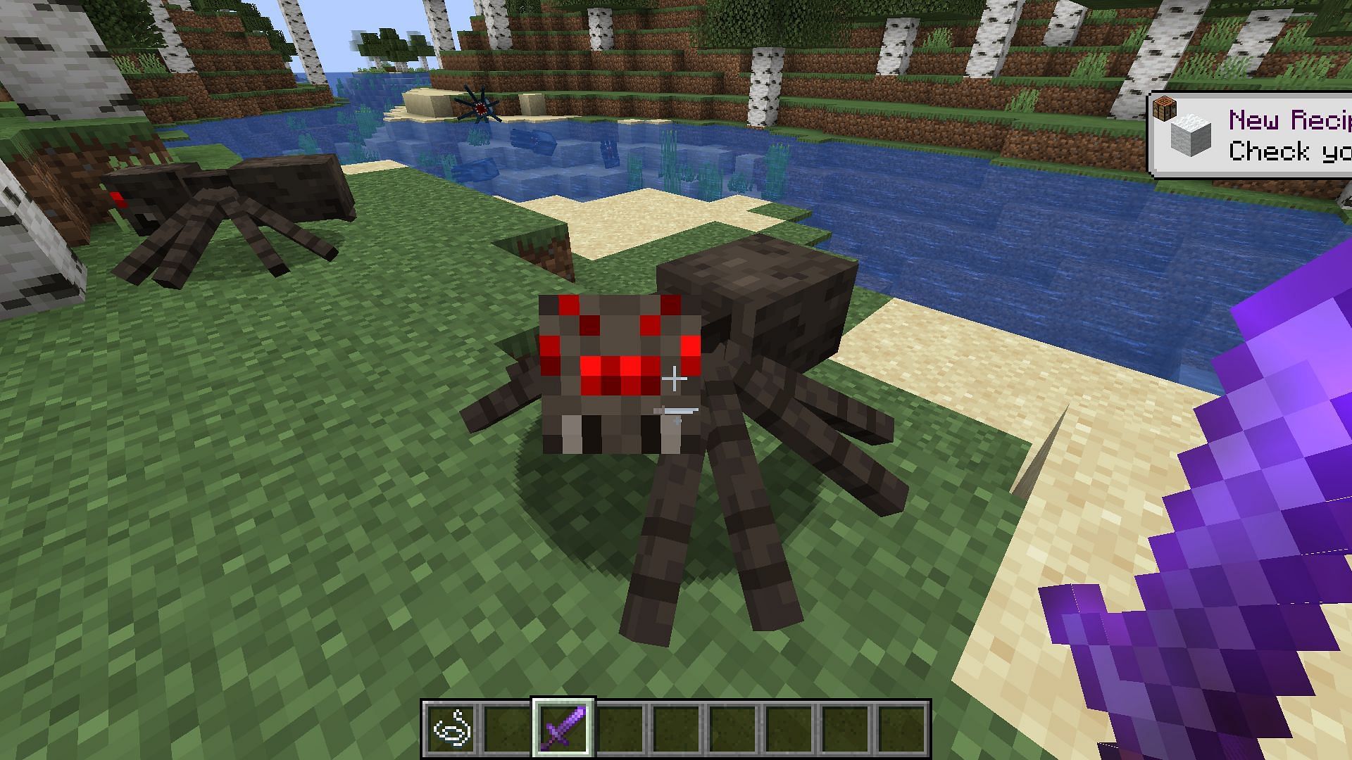 This powerup only works on spiders, cave spiders, bees, endermites, and silverfishes (Image via Mojang)
