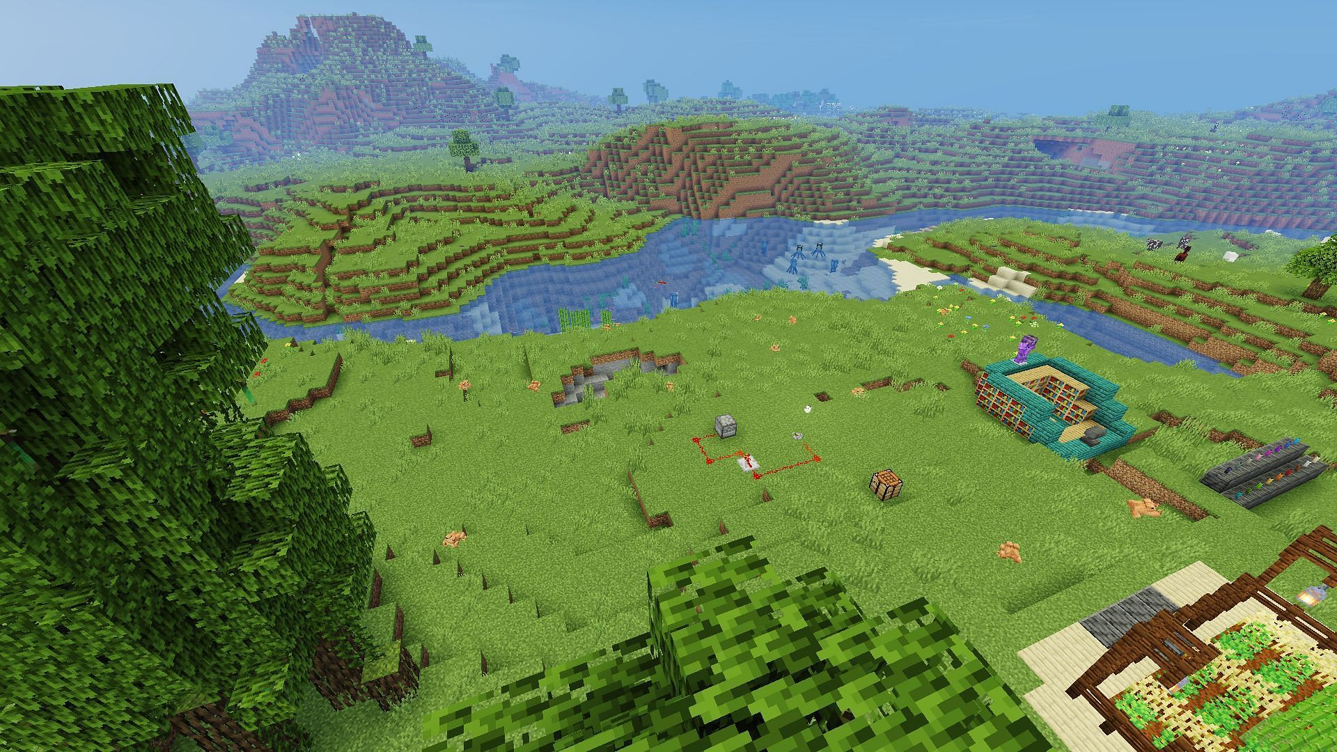 The example area with YoFPS shaders applied (Image via Minecraft)