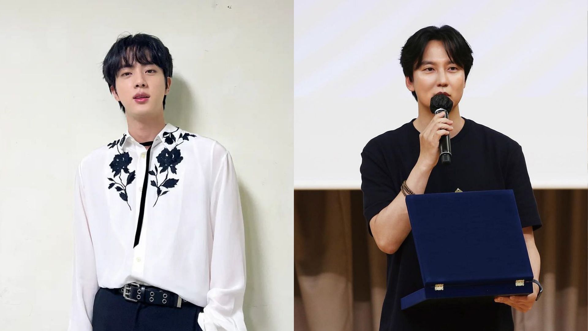 Fans speculate BTS&#039; Jin will be making an acting debut soon with Kim Nam-gil (Images via Instagram/jin and gilstory_ent)