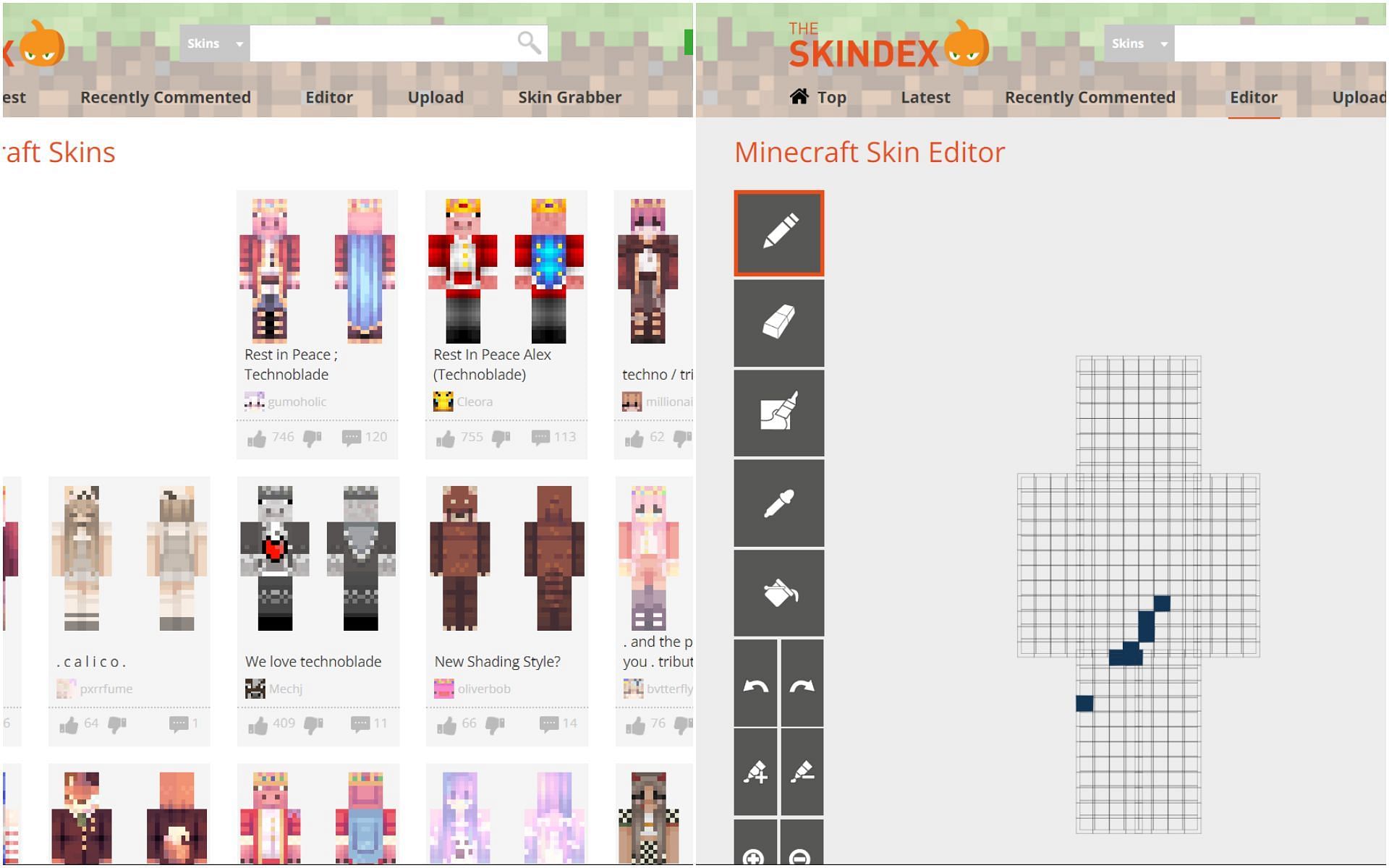 Latest Minecraft skins Page - 1822