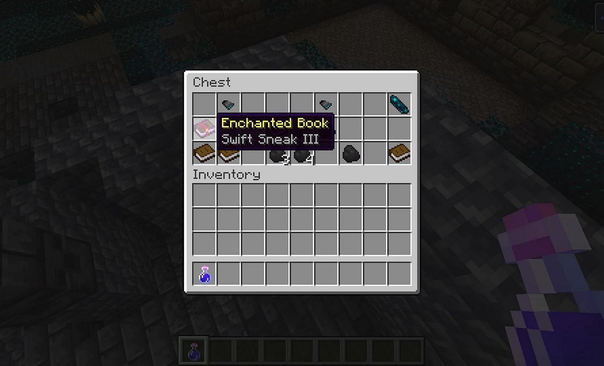 Swift Sneak comes in chests (Image via Mojang)