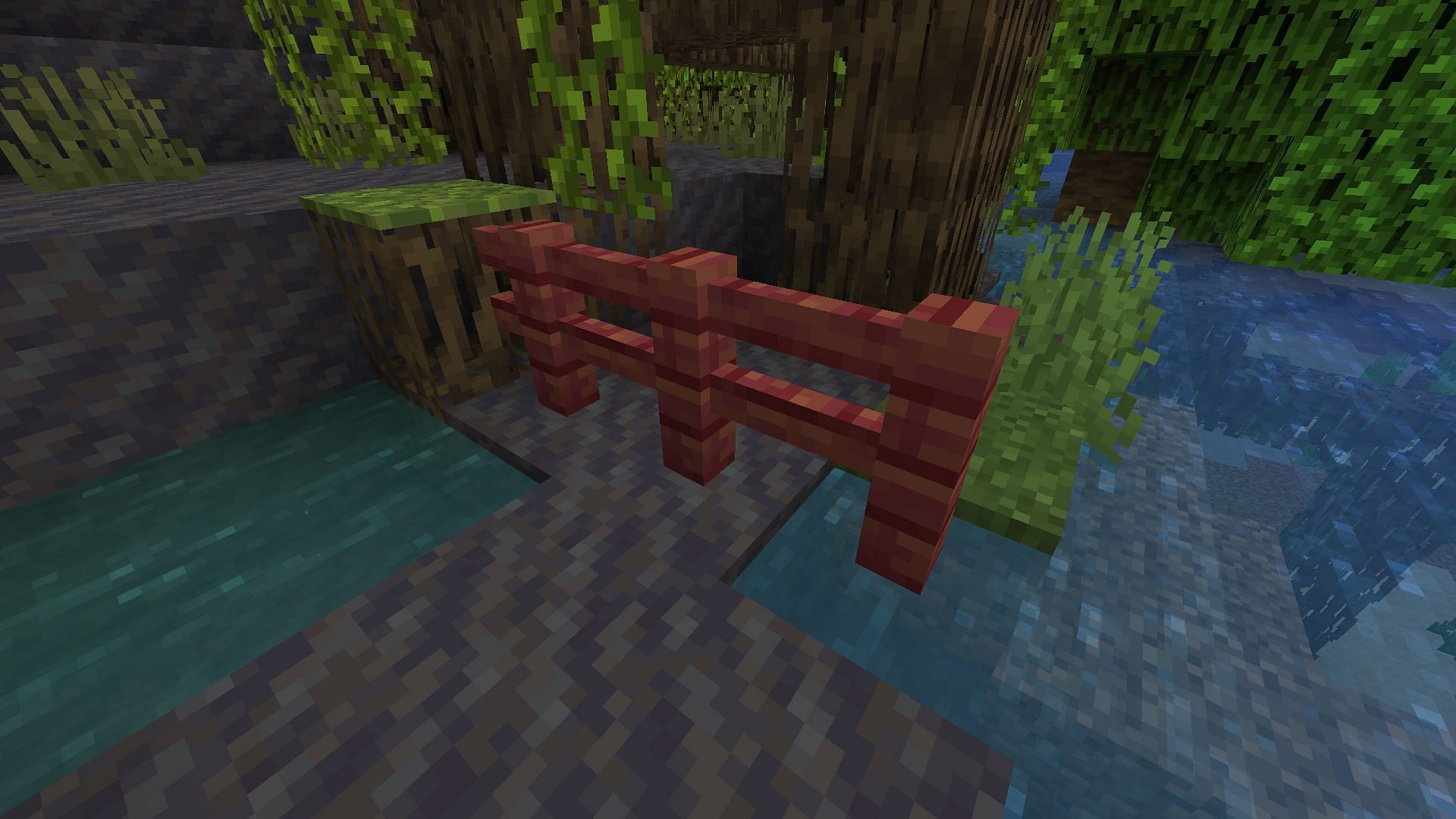 New mangrove fences look quite unique (Image via Minecraft 1.19)