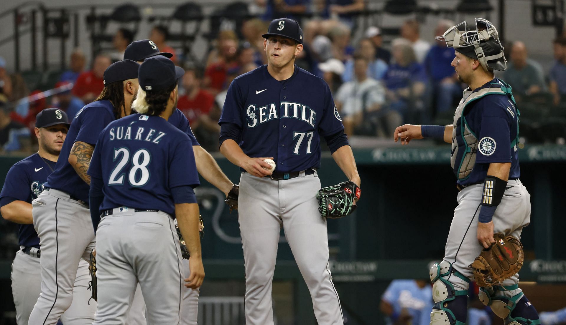 Chris Flexen of the Seattle Mariners in the fourth inning against the Texas Rangers