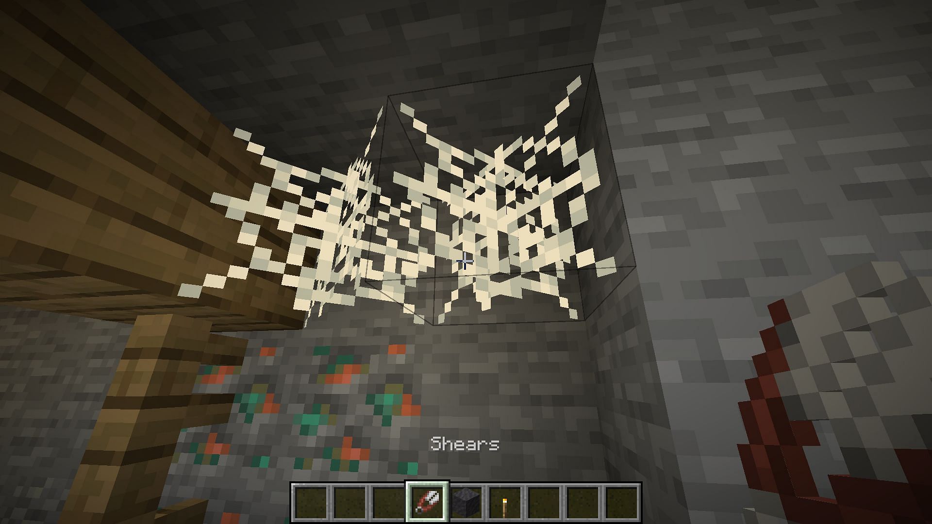 Shears are the best tool to obtain cobwebs (Image via Minecraft 1.19 update)
