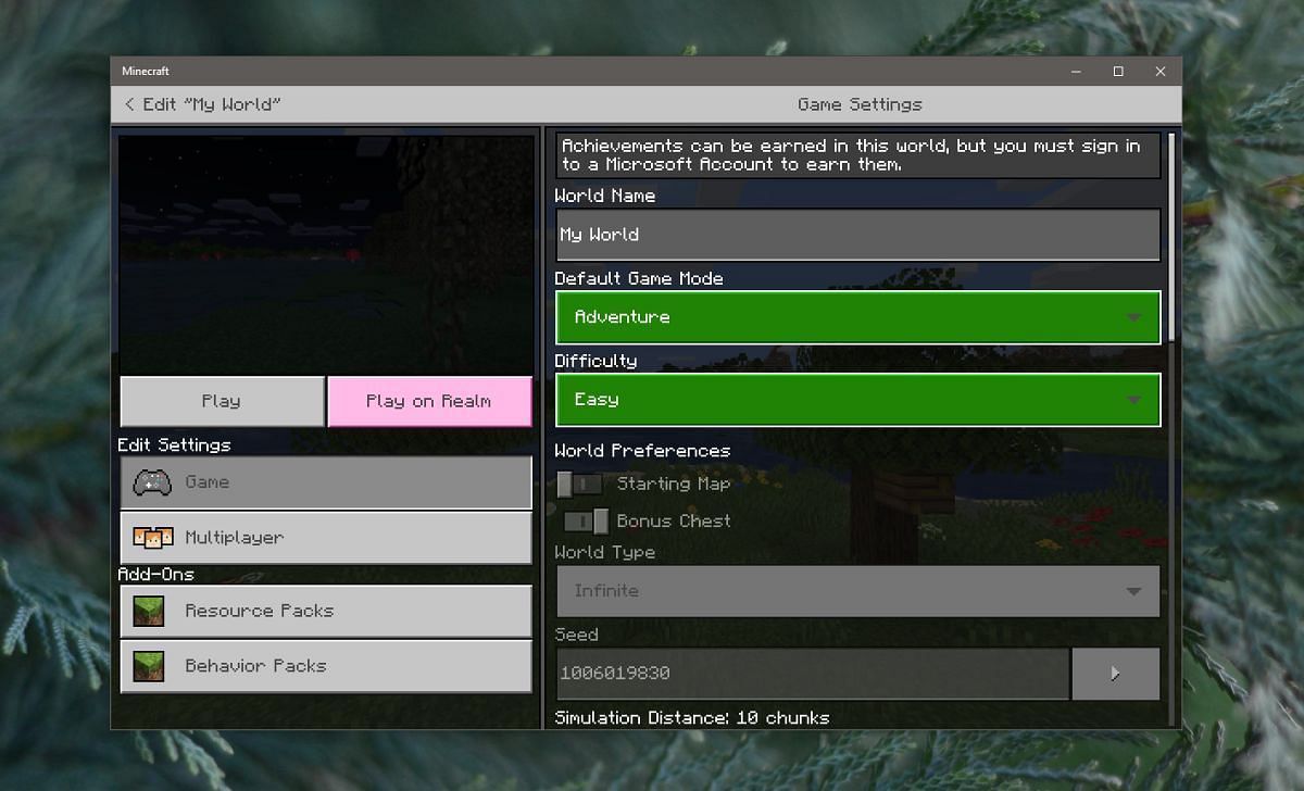 Changing world modes is found in settings (Image via Mojang)
