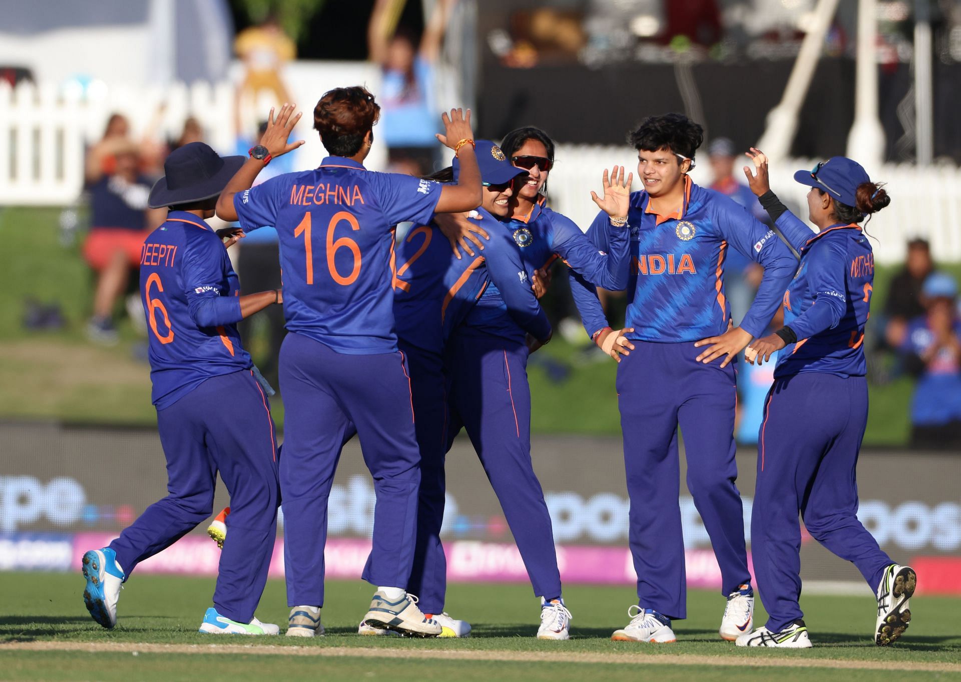 Indian women&#039;s cricket team during the 2022 World Cup match in New Zealand. Pic: Getty Images
