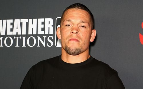 Nate Diaz at T-Mobile's Magenta carpet during the pre-fight party for McGregor vs. Mayweather