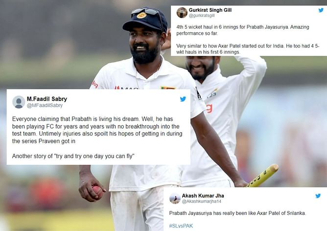"Try and try one day you can fly" - Twitter showers praise on Prabath Jayasuriya as he spins Sri Lanka to victory over Pakistan