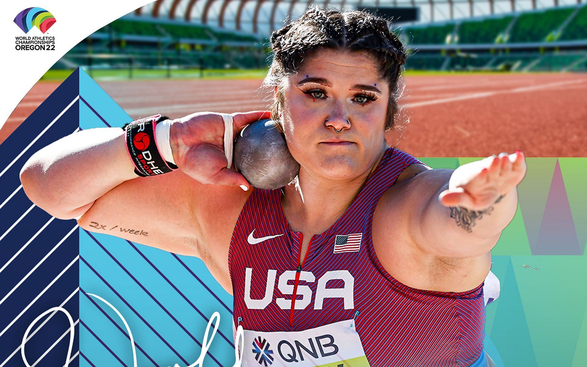 Chase Ealey became the first American woman to win a world title in Shot put (Image via World Athletics)