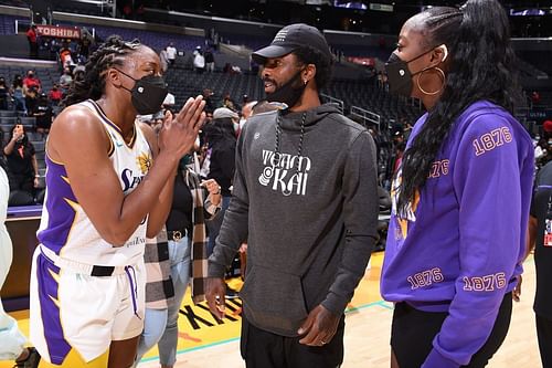 Kyrie Irving was spotted inside Crypto.com Arena last night. [Photo: NetsDaily]