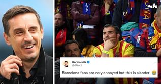 “Barcelona fans are very annoyed but this is slander” – Gary Neville hits back at incorrect stat circulated online after comments on De Jong’s Manchester United transfer saga