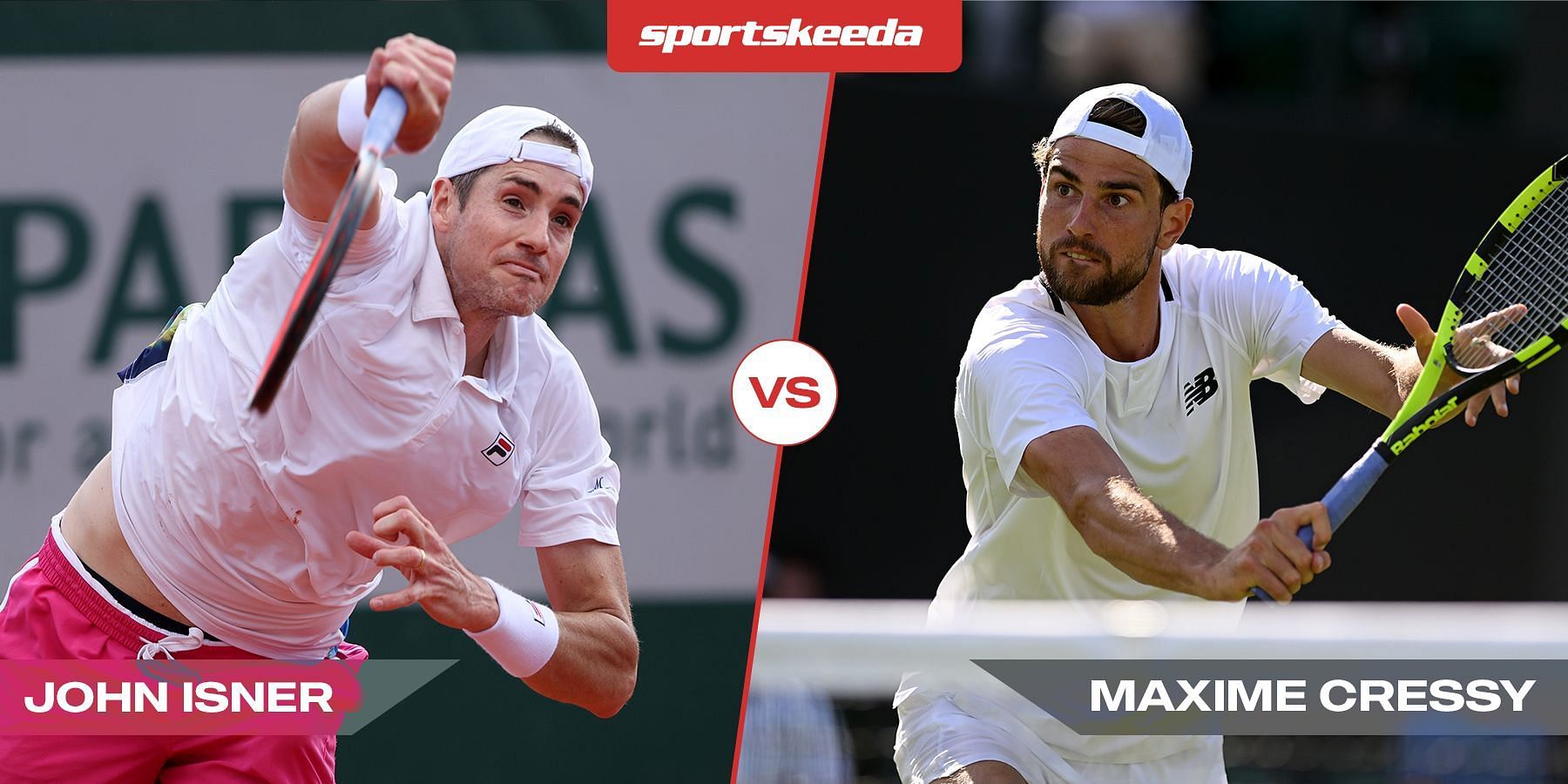 John Isner (L) and Maxime Cressy