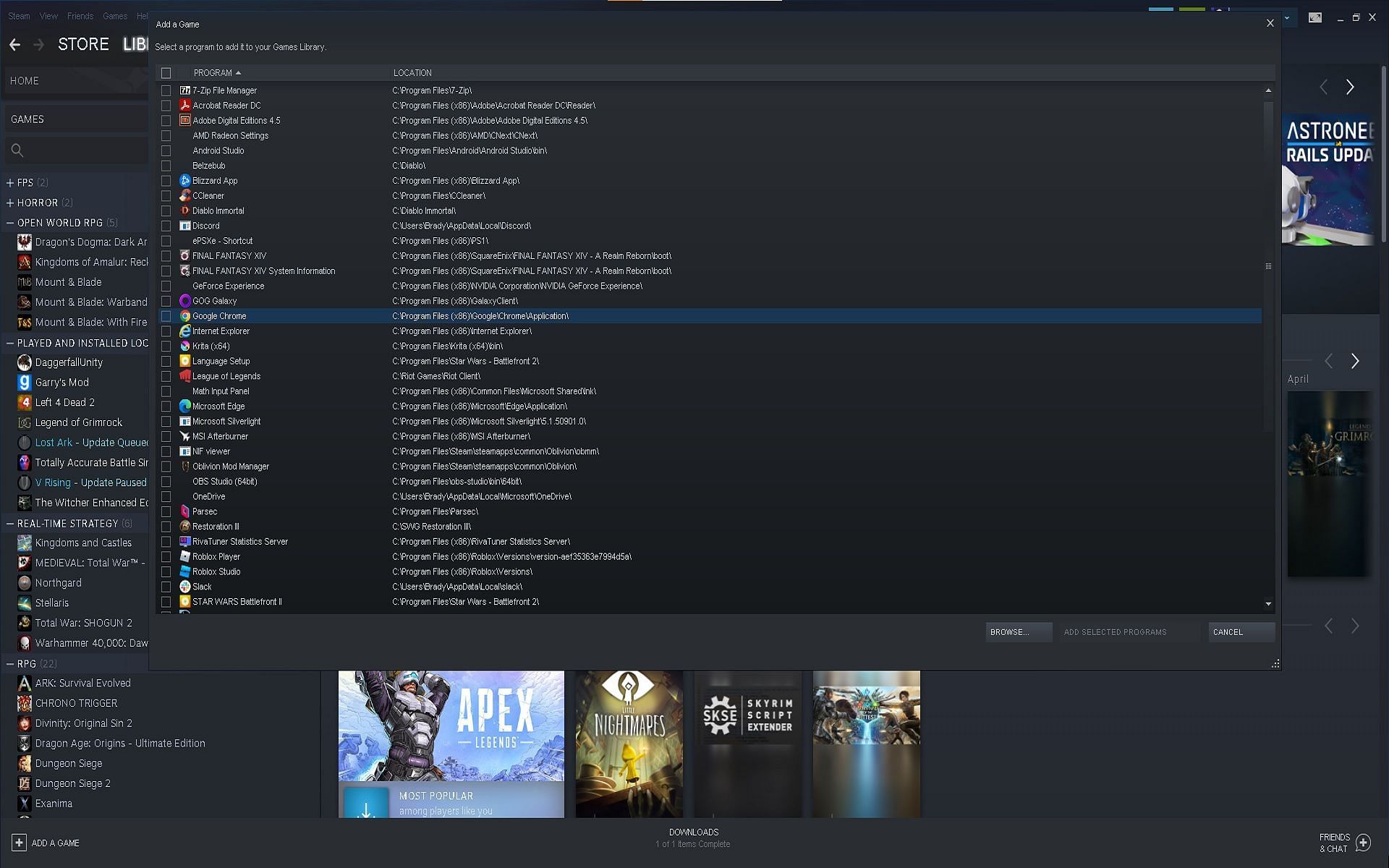 Adding games that aren&#039;t available on Steam (Image via Sportskeeda)