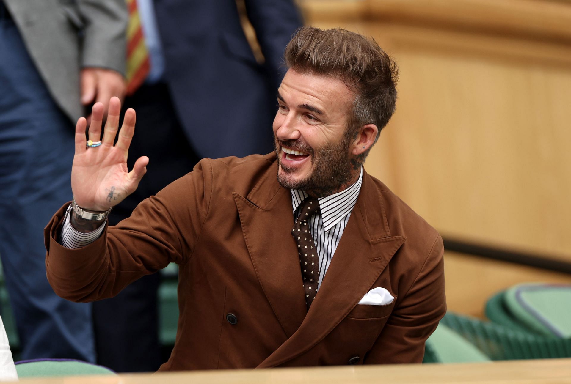 David Beckham during the Wimbledon quarterfinals at the Centre Court.