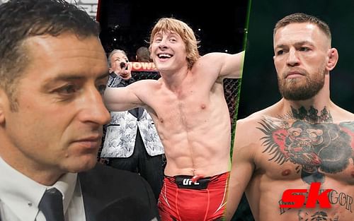 Graham Boylan (left), Paddy Pimblett (center), Conor McGregor (right). [Images courtesy: left image from MMAPLUS TV on YouTube, center image from @theufcbaddy Instagram)