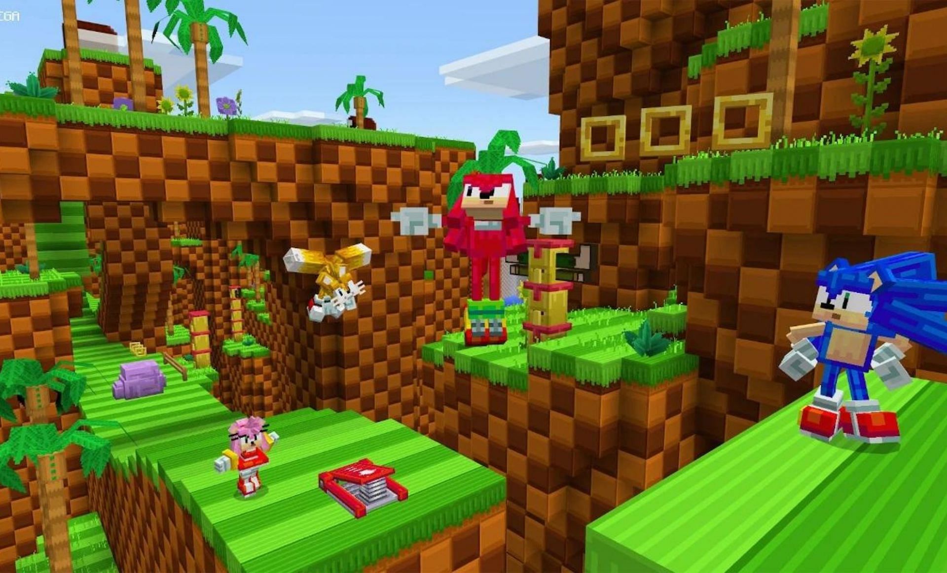 The Sonic the Hedgehog DLC map is available in the Adventure Mode (Image via Mojang)