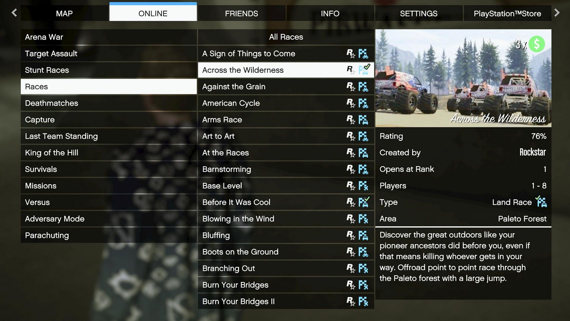 You can also find it alongside other races in this section (Image via Rockstar Games)