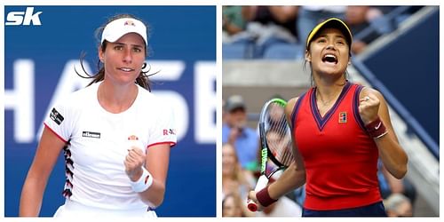 Johanna Konta (L) and Emma Raducanu are among five British women to reach the top 10 in WTA rankings.