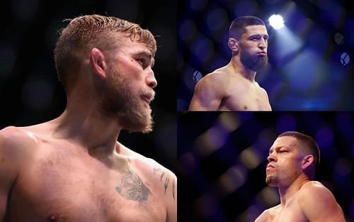 Alexander Gustafsson (left), Khamzat Chimaev (top right), and Nate Diaz (bottom right) [Images courtesy of Getty]