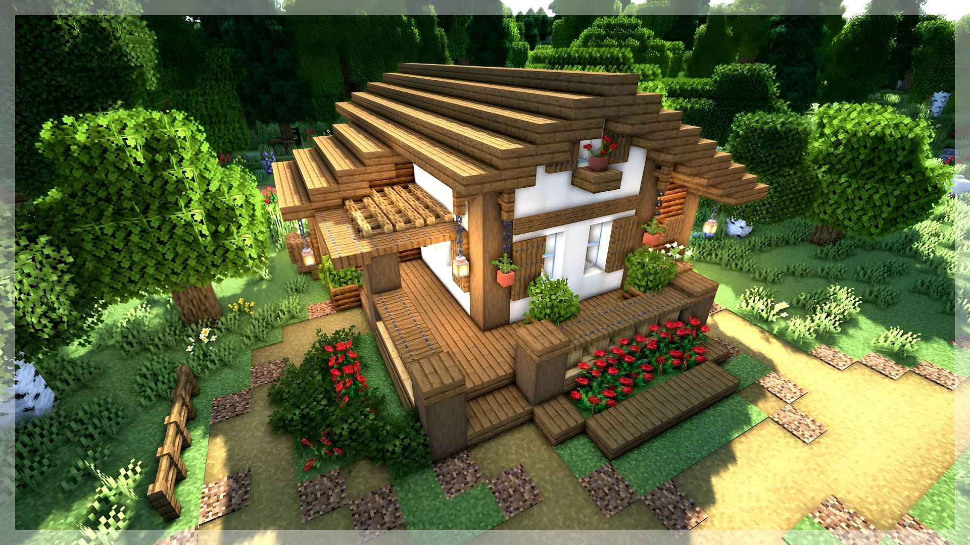 Cottages are very cute and cozy (Image via Youtube/BlueNerd Minecraft)