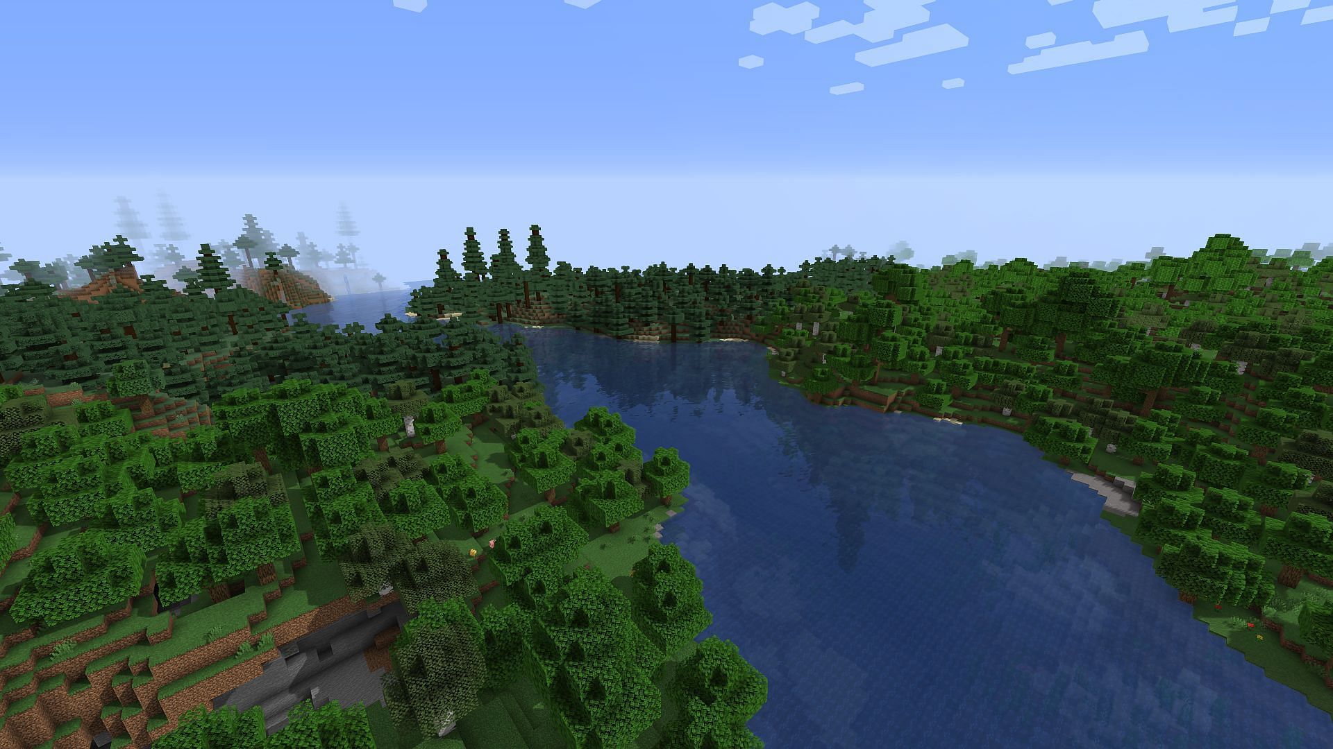 The view with 16 render distance (Image via Minecraft)