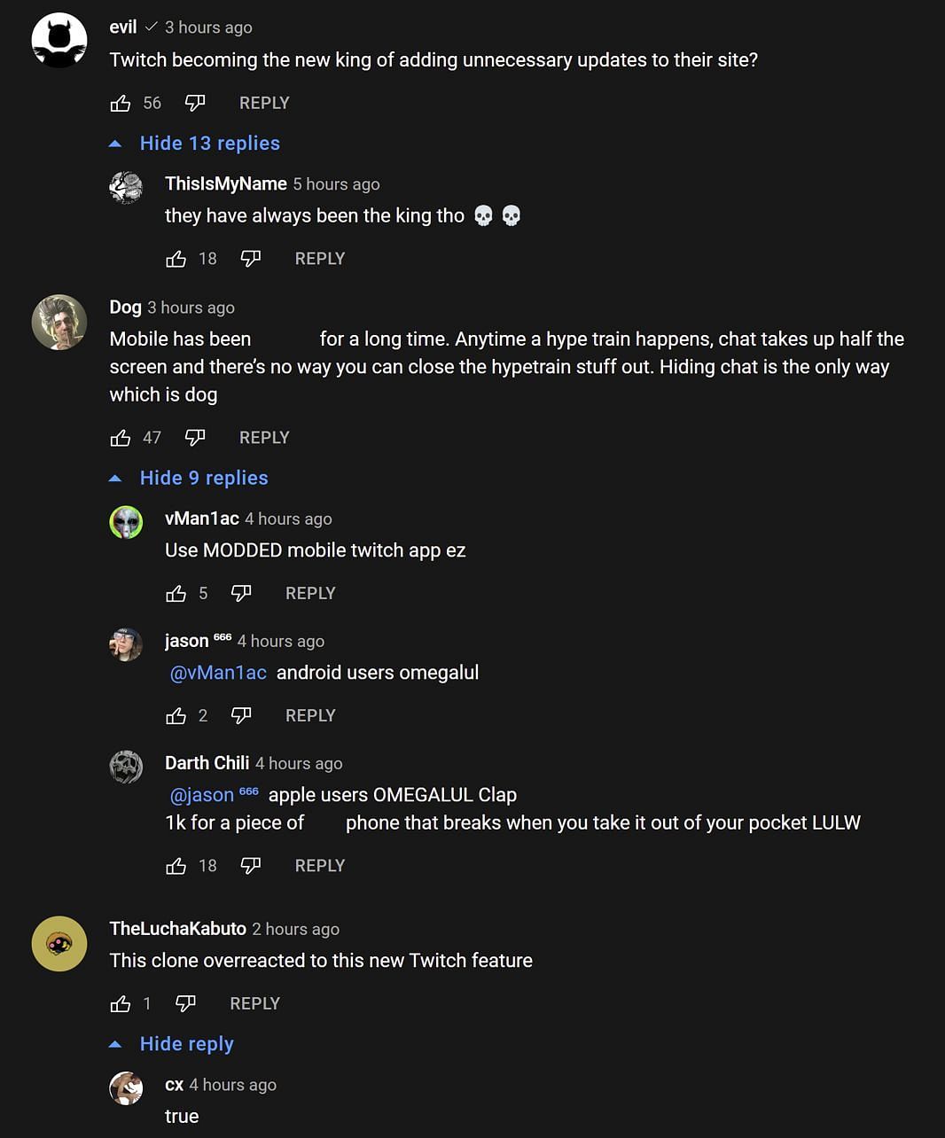 Fans in the YouTube comment section reacting to the streamer&#039;s take (Images via xQc Clips/YouTube)