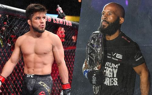 Henry Cejudo (left) and Demetrious Johnson (right).